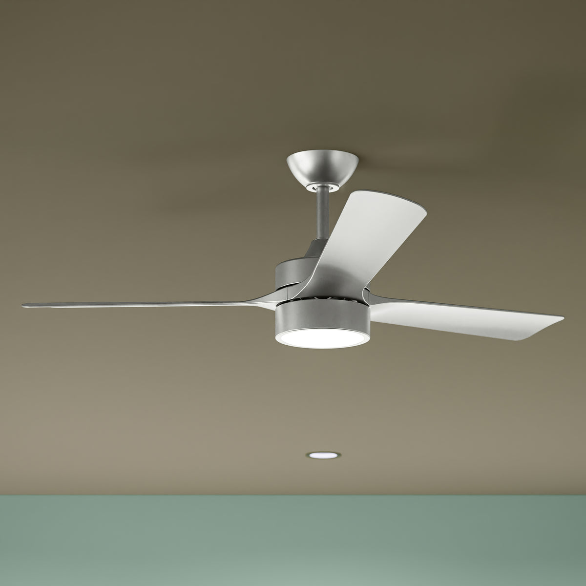 Detail of Axion P250123-009-30 ceiling fan against ceiling. 