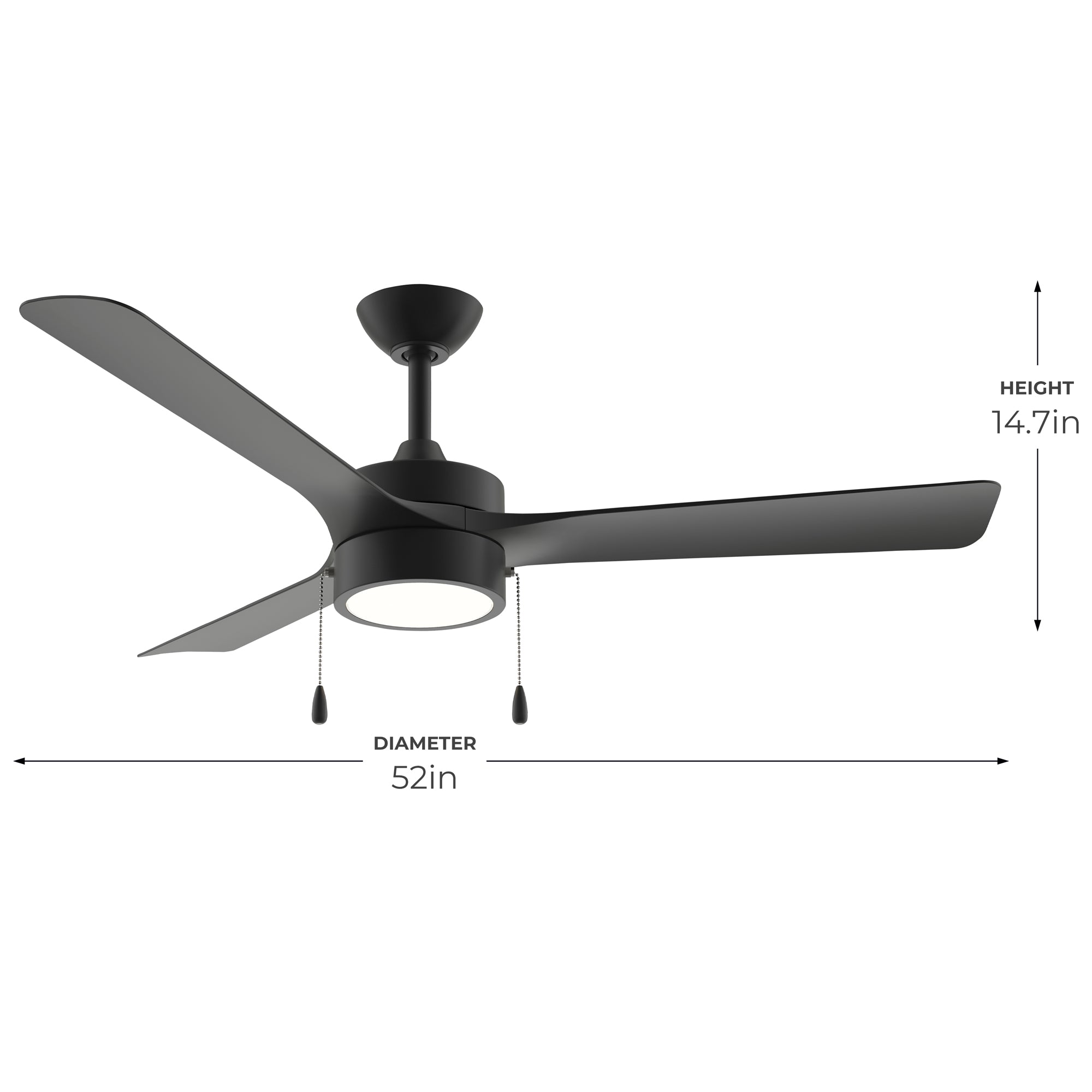 シンスピレーションPro Axion I 52 in. 3-Blade Modern LED Ceiling Fan – Progress Lighting