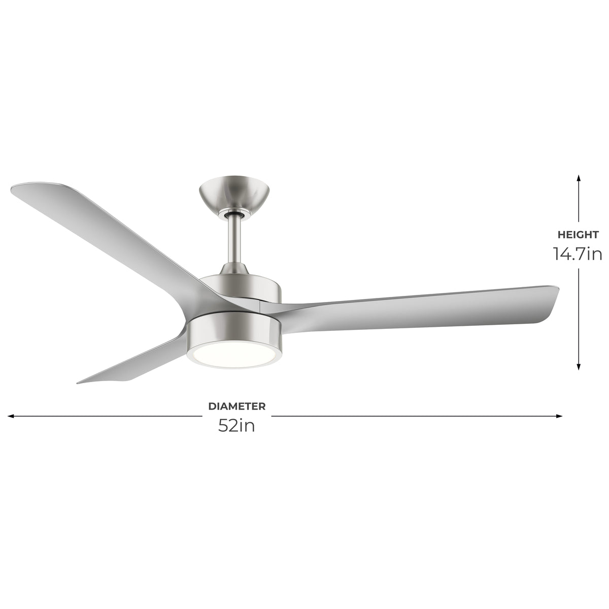 P250123-009-30 ceiling fan with dimensions labeled on a white background 
