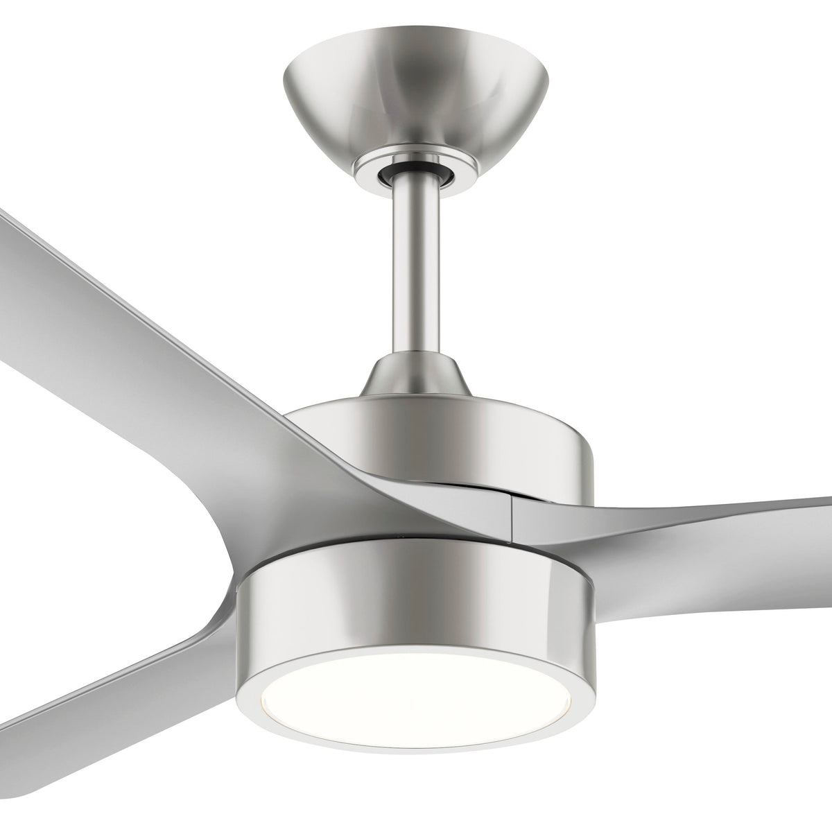 Detail of P250123-009-30 ceiling fan with light fixture on a white background 