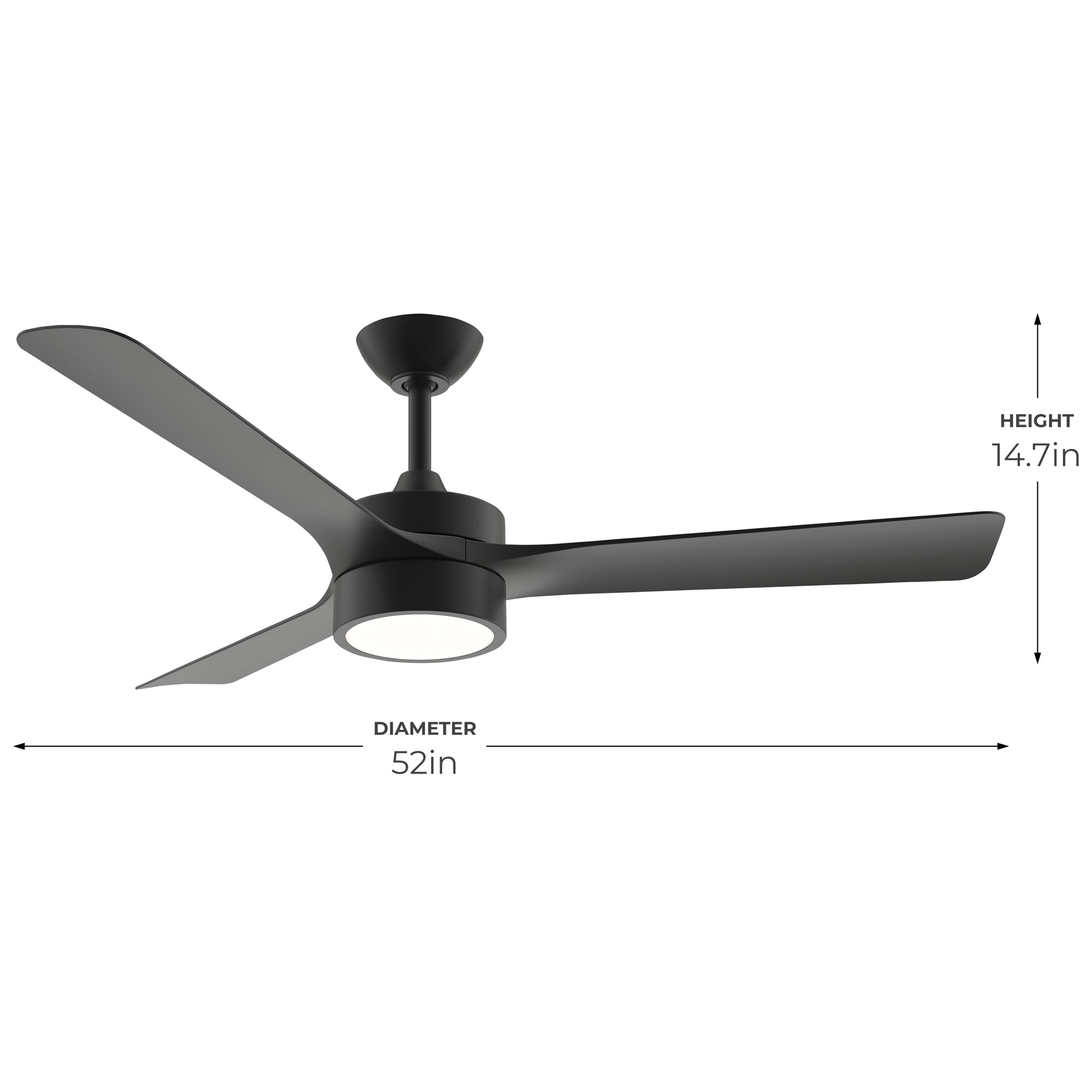 Axion II 52 in. 3-Blade Modern LED Ceiling Fan – Progress Lighting