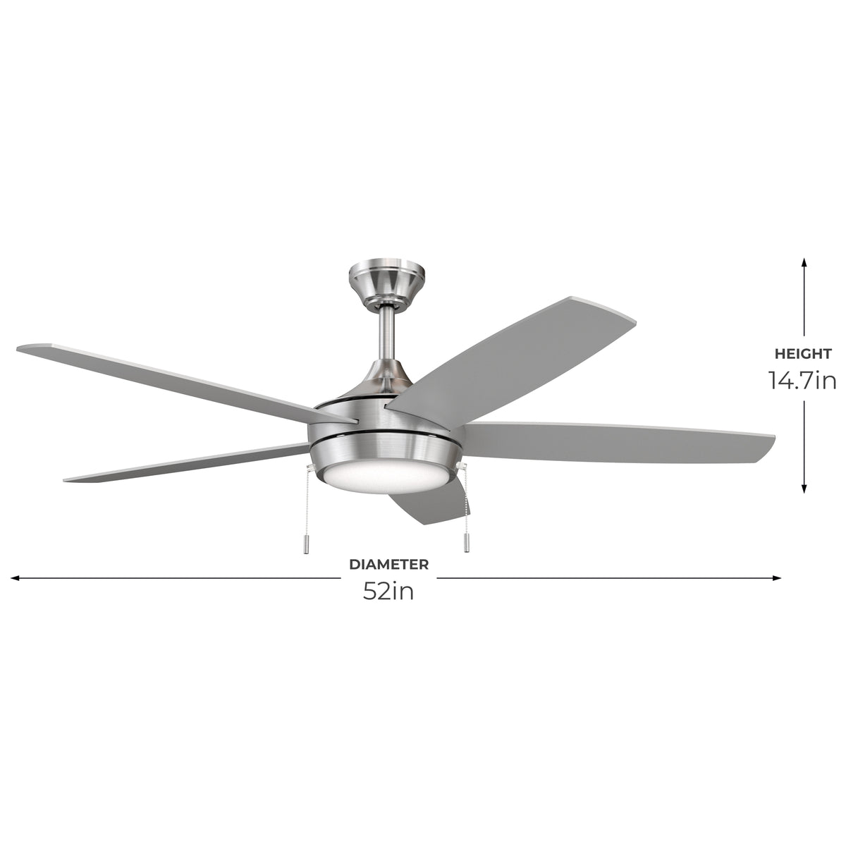 P250125-009-30 ceiling fan with dimensions labeled on a white background 