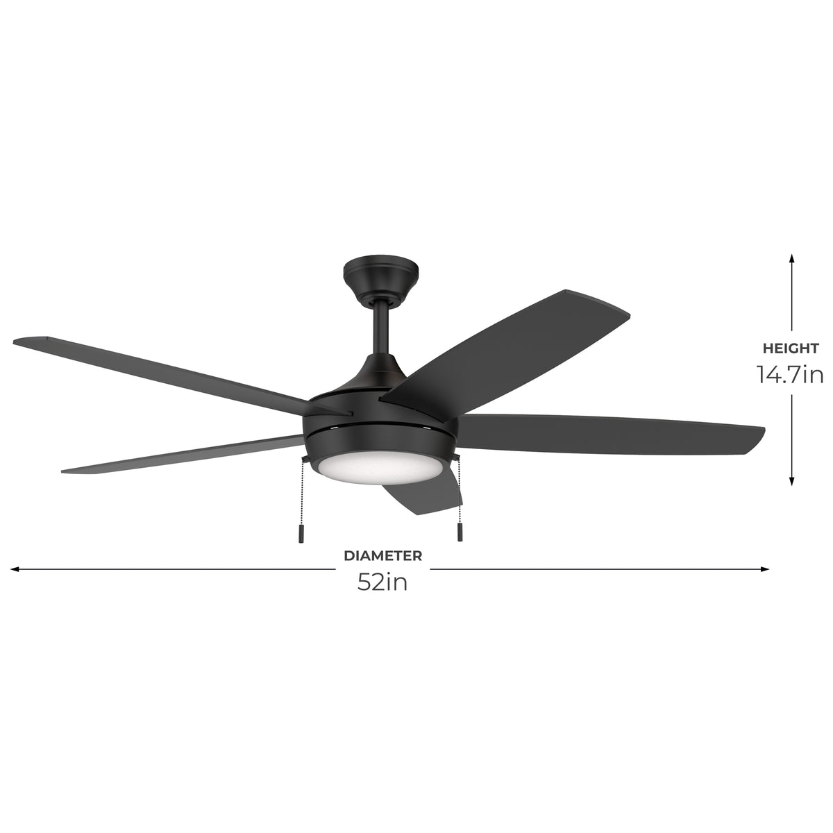 P250125-31M-30 ceiling fan with measurements on a white background 