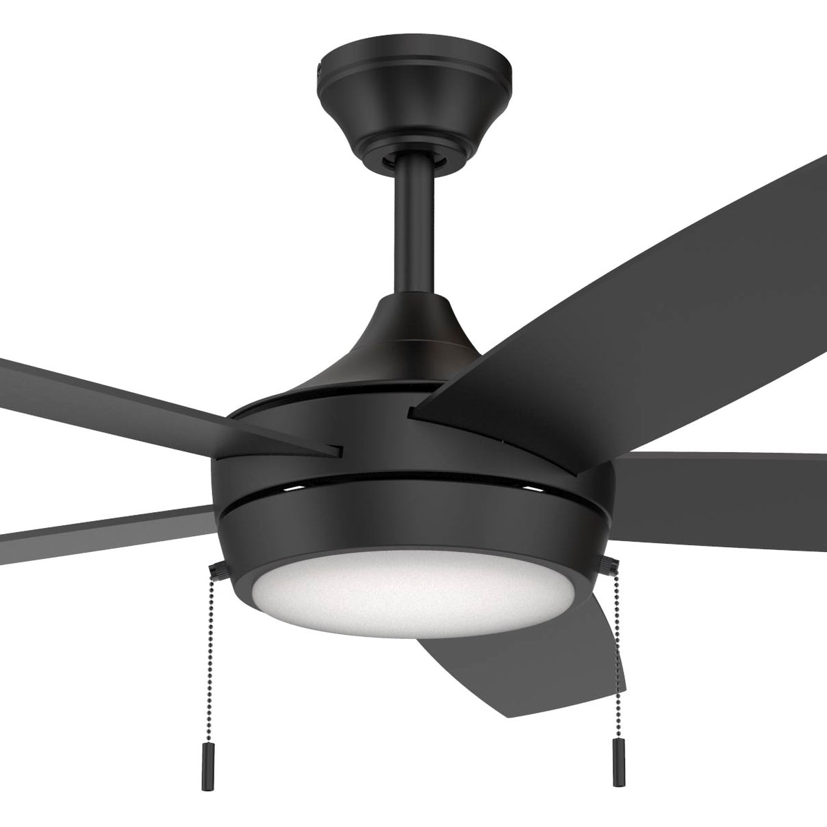 Detail  of P250125-31M-30 ceiling fan with light on a white background 