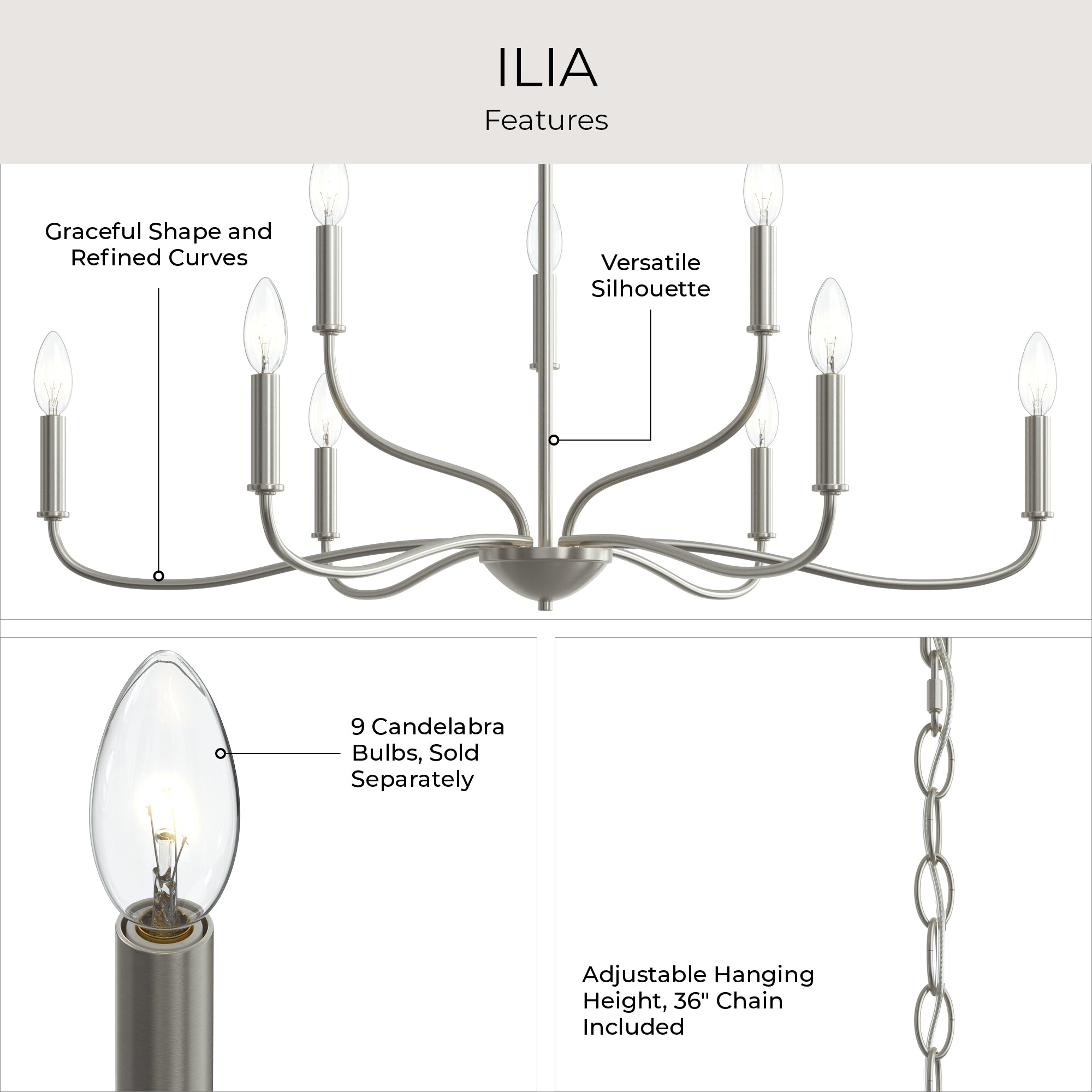 Ilia 9-Light Two-Tier Chandelier – Progress Lighting