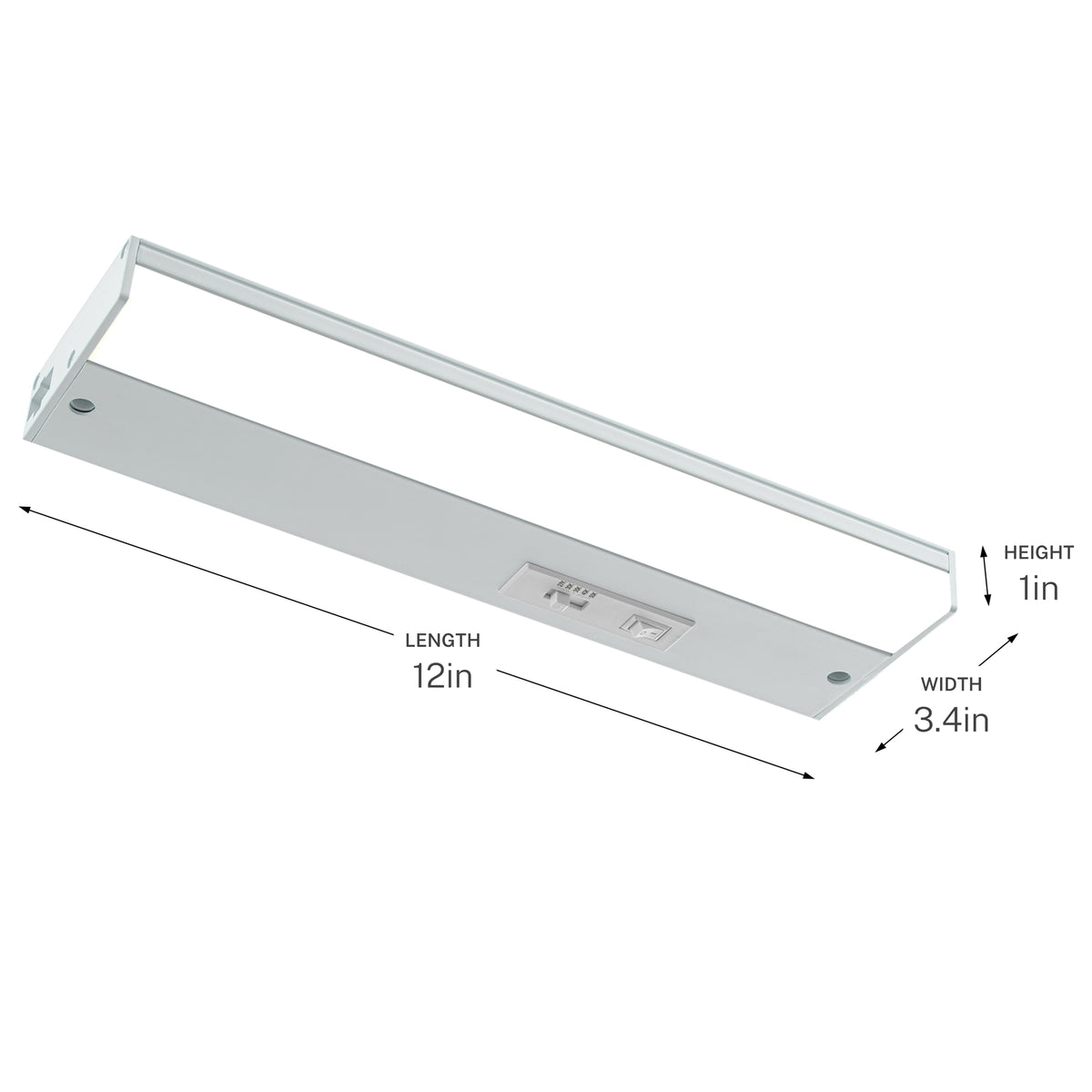 P700030-030-CS under cabinet light on white background with dimensions 